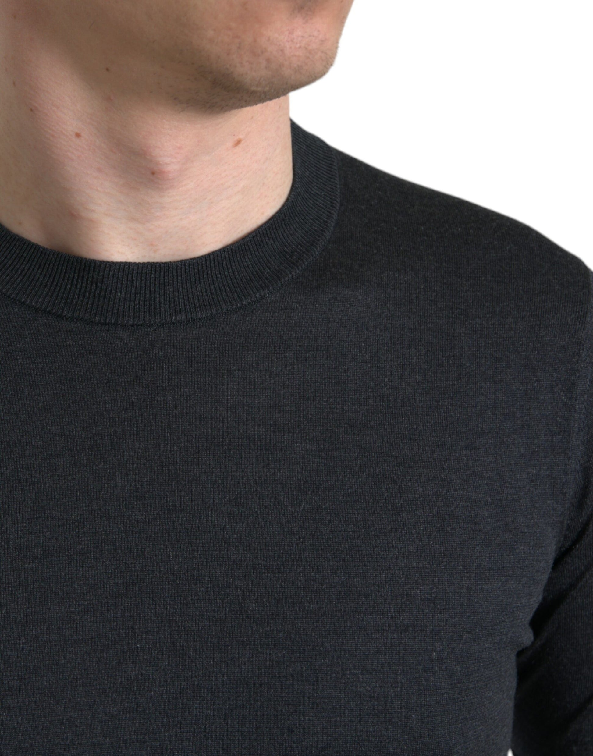 Dolce & Gabbana Dark Gray Crew Neck Short Sleeves T-shirt Dolce & Gabbana