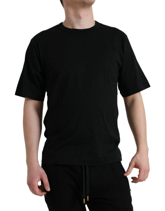 Dolce & Gabbana Black Logo Embossed Crew Neck Short Sleeves T-shirt Dolce & Gabbana