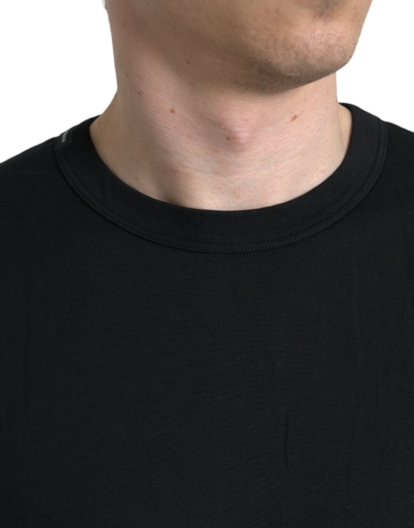 Dolce & Gabbana Black Logo Embossed Crew Neck Short Sleeves T-shirt Dolce & Gabbana