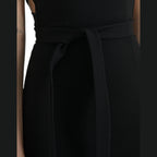 Dolce & Gabbana Black Sheath Halter Sleeveless Midi Dress