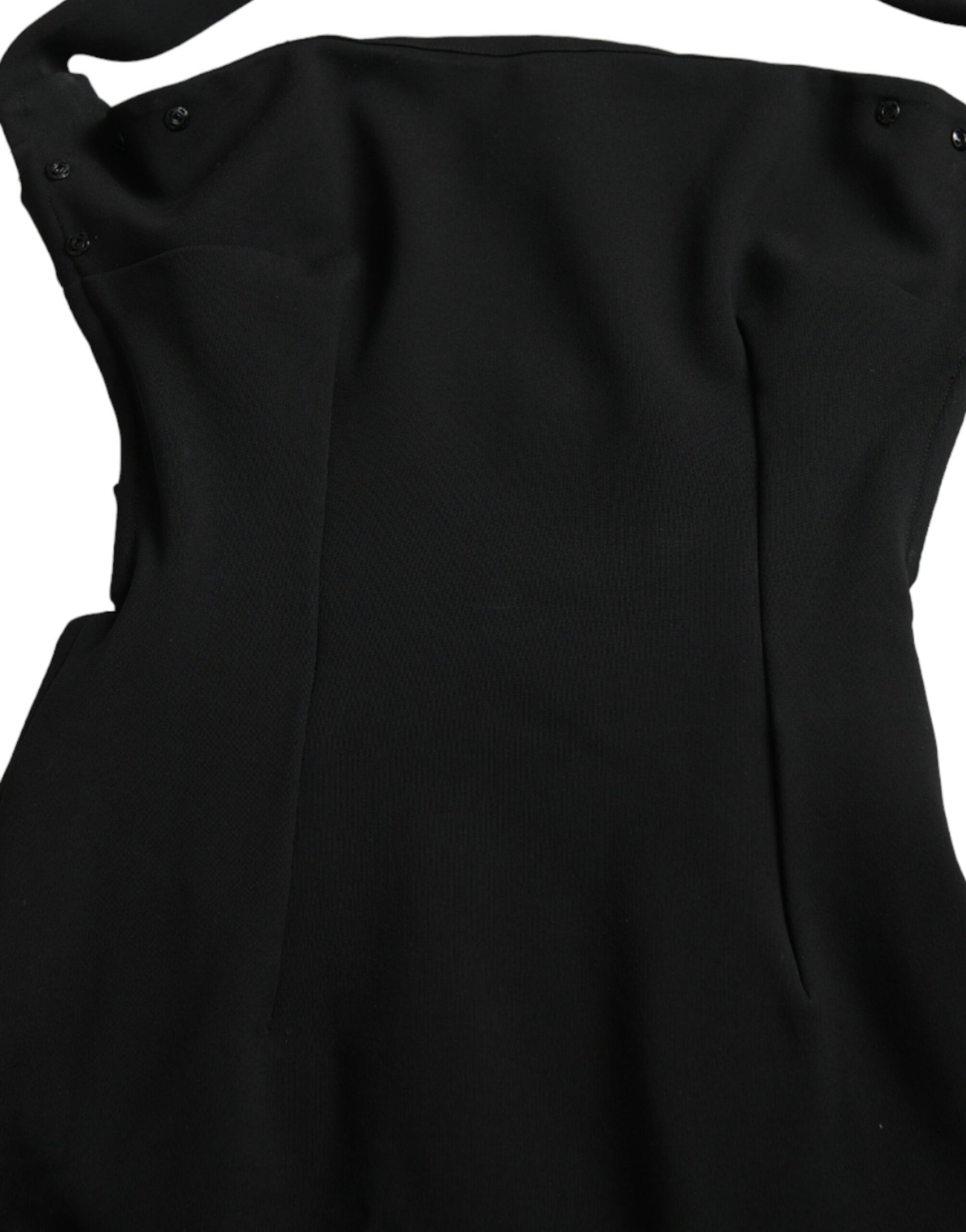 Dolce & Gabbana Black Sheath Halter Sleeveless Midi Dress Dolce & Gabbana