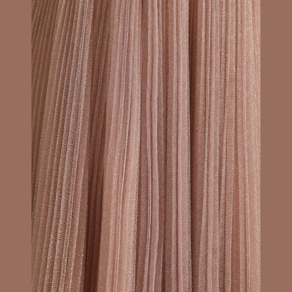 Dolce & Gabbana Light Lilac Pleated Lame Tulle One Shoulder Dress