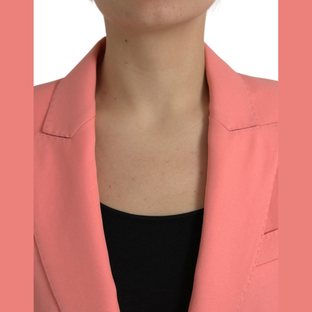 Dolce & Gabbana Pink Polyester Single Breasted Blazer Jacket