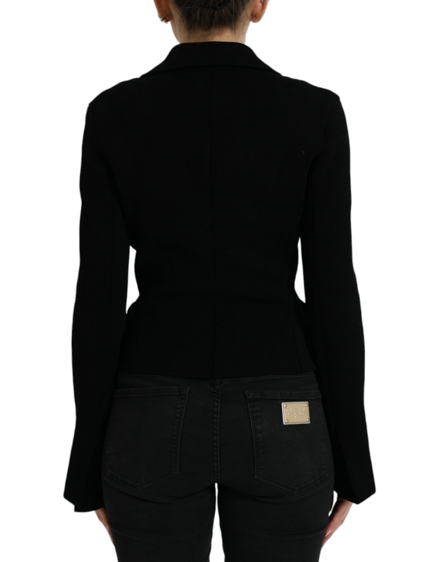 Dolce & Gabbana Black Viscose Single Breasted Blazer Jacket Dolce & Gabbana