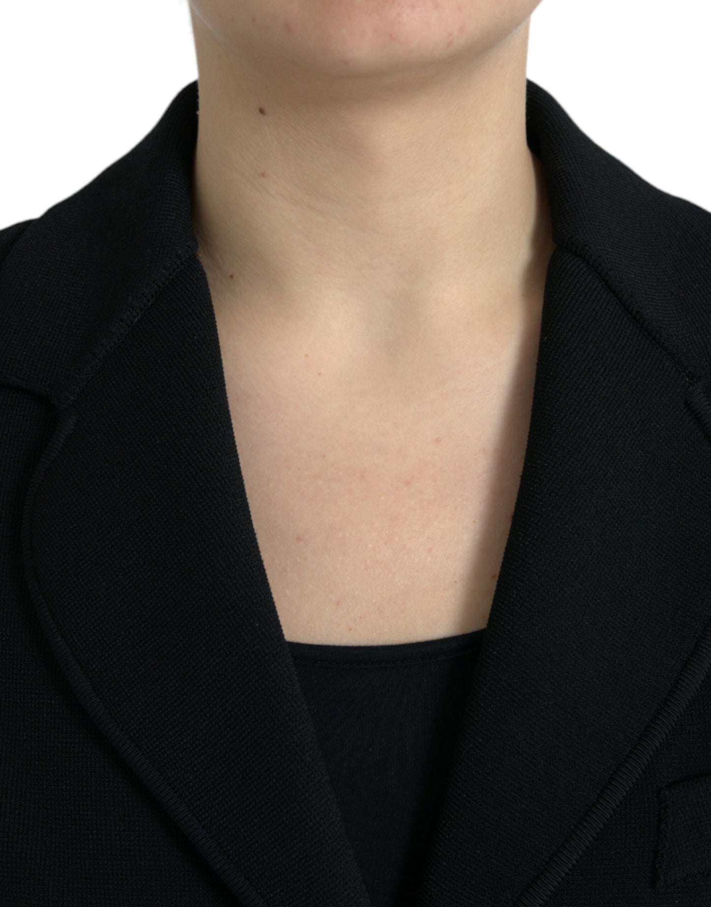 Dolce & Gabbana Black Viscose Single Breasted Blazer Jacket Dolce & Gabbana