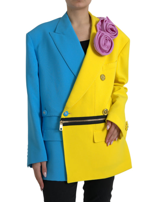 Dolce & Gabbana Multicolor Patchwork Floral Appliques Coat Jacket Dolce & Gabbana