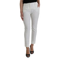 Dolce & Gabbana White Wool Mid Waist Tapered Pants