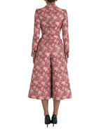 Dolce & Gabbana Pink Floral Jacquard Slim Fit 2 Piece Suit