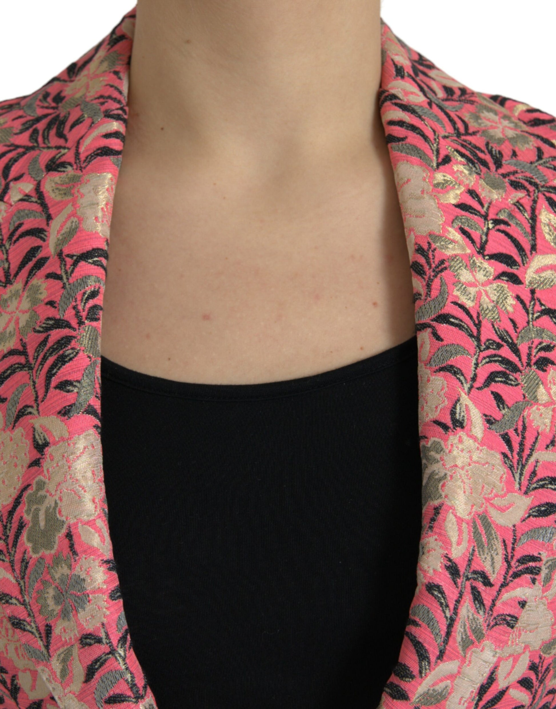 Dolce & Gabbana Pink Floral Jacquard Slim Fit 2 Piece Suit Dolce & Gabbana