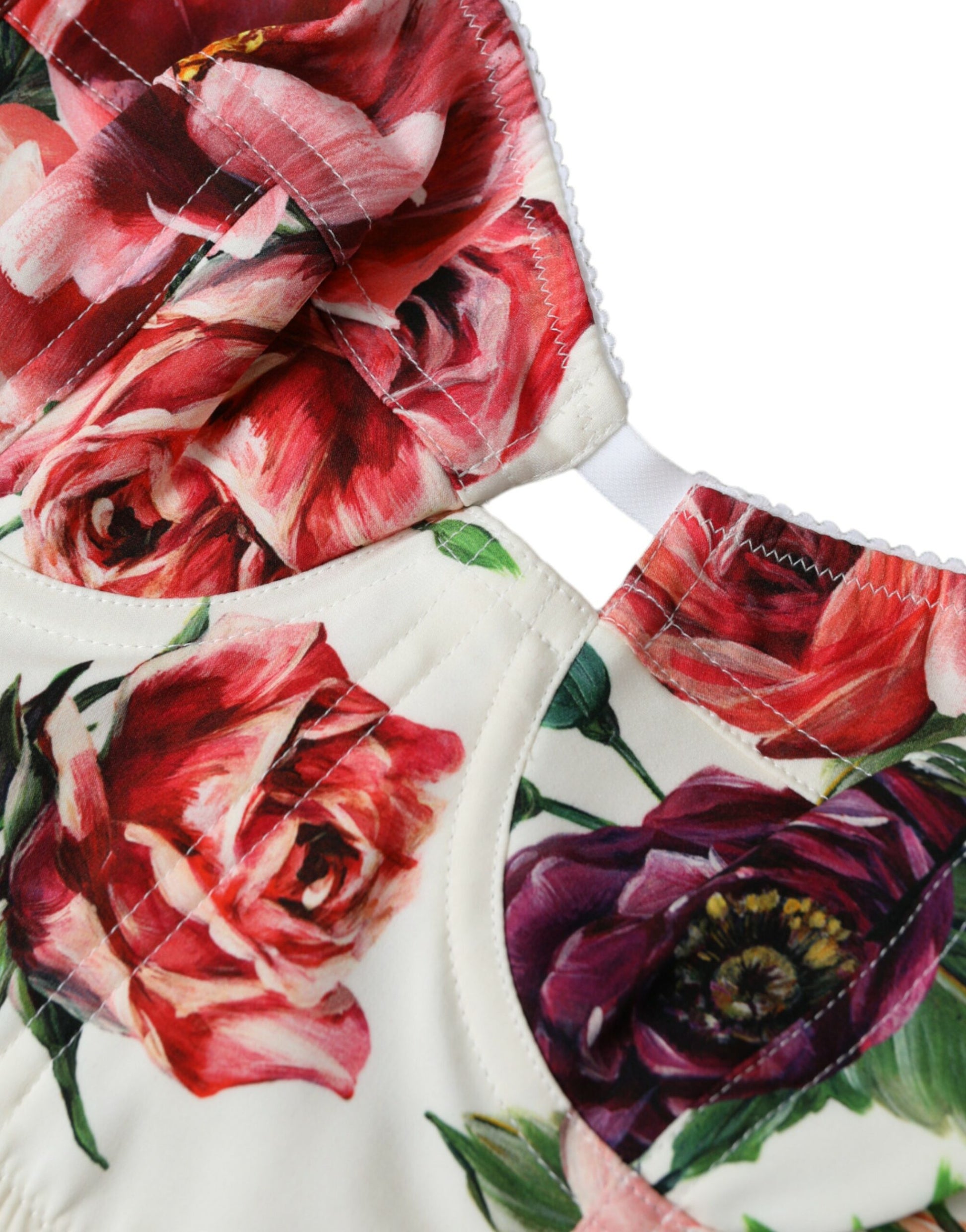 Dolce & Gabbana Multicolor Floral Sleeveless Bustier Crop Top Dolce & Gabbana