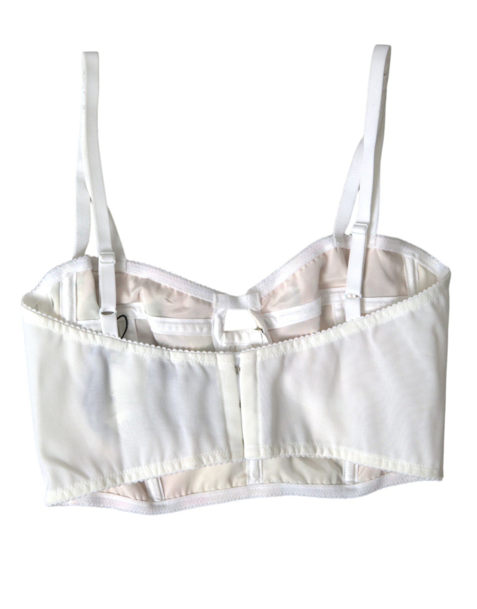 Dolce & Gabbana Multicolor Floral Sleeveless Bustier Crop Top Dolce & Gabbana