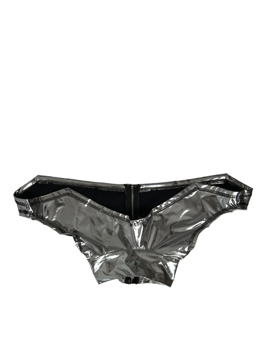 Dolce & Gabbana Silver Polyester Stretch Top Dolce & Gabbana