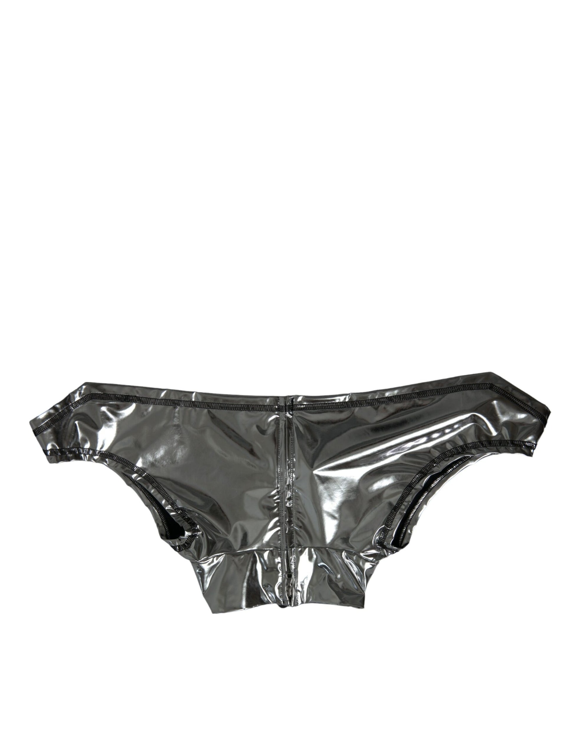 Dolce & Gabbana Silver Polyester Stretch Top Dolce & Gabbana