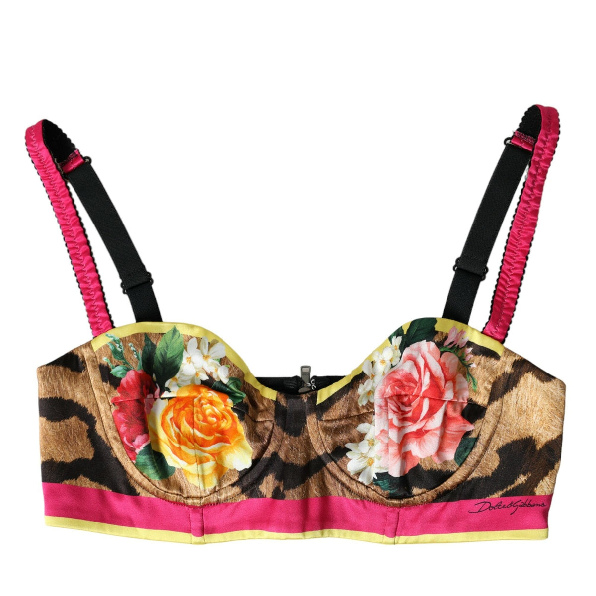 Dolce & Gabbana Multicolor Floral Sleeveless Bustier Crop Top