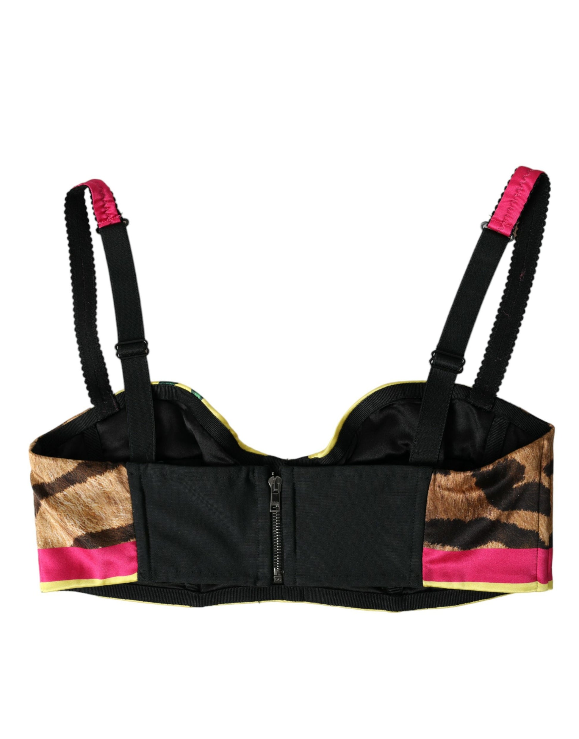 Dolce & Gabbana Multicolor Floral Sleeveless Bustier Crop Top Dolce & Gabbana