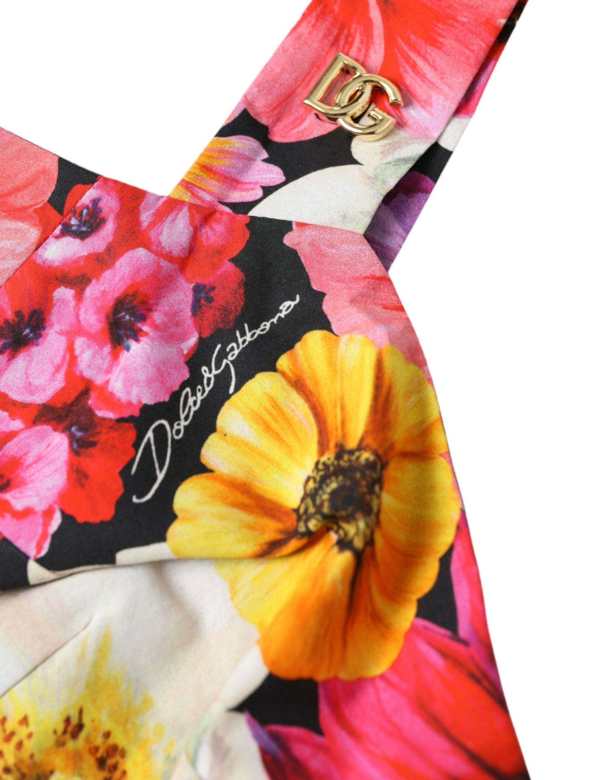 Dolce & Gabbana Multicolor Floral Sleeveless Bustier Crop Top Dolce & Gabbana