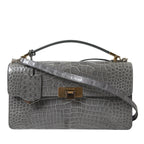 Balenciaga Gray Exotic Leather Medium Shoulder Hand Purse Bag