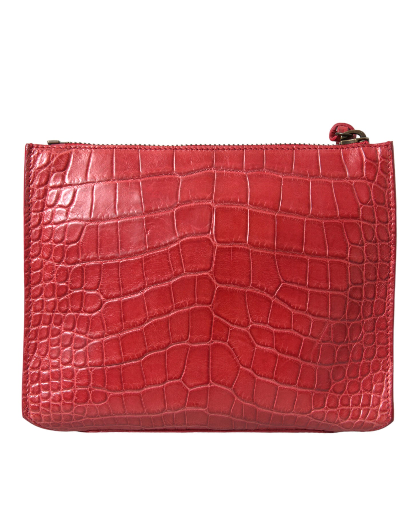 Balenciaga Red Exotic Skin Leather Classic Pouch Purse Wristlet Bag Balenciaga