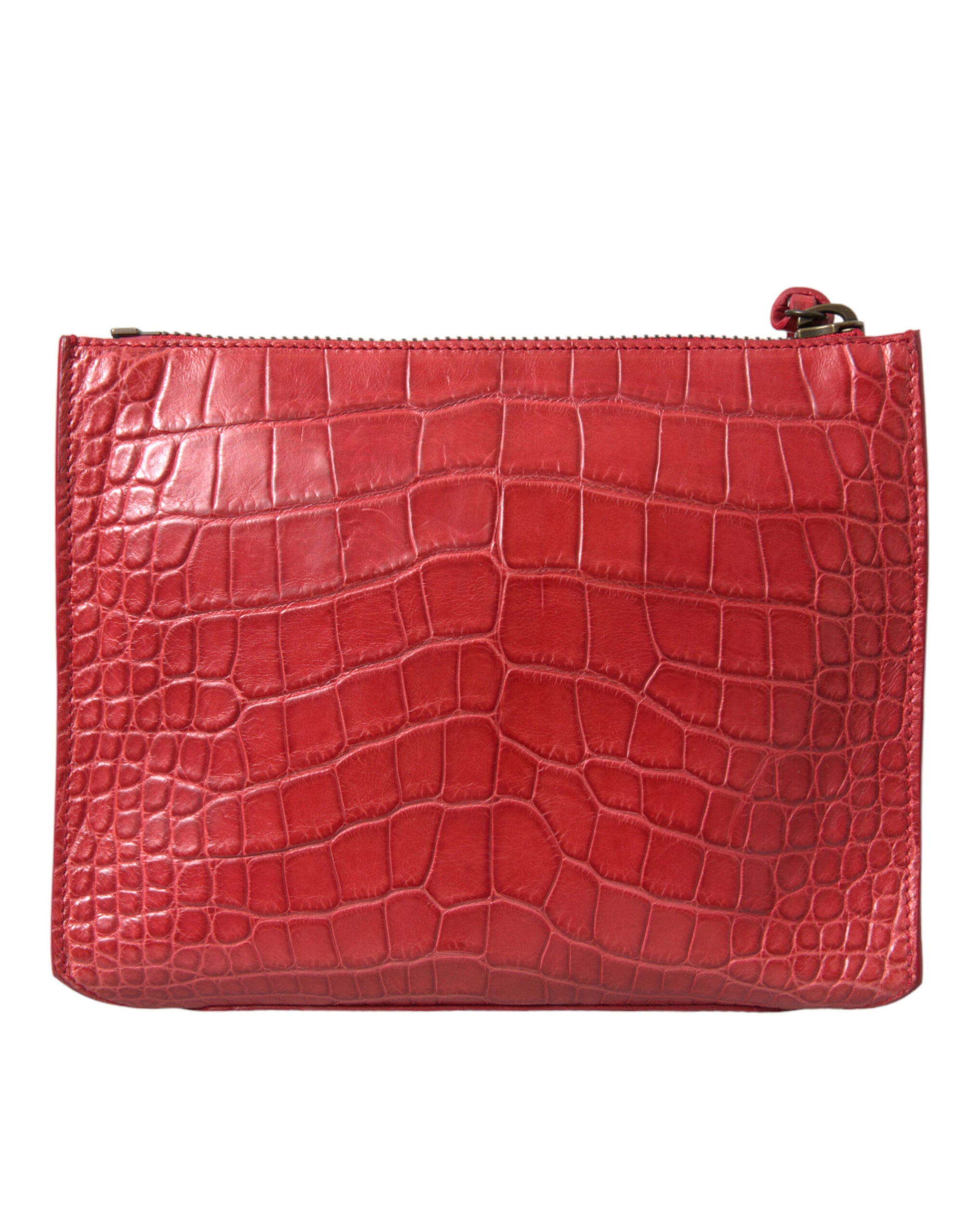 Balenciaga Red Exotic Skin Leather Classic Pouch Purse Wristlet Bag Balenciaga