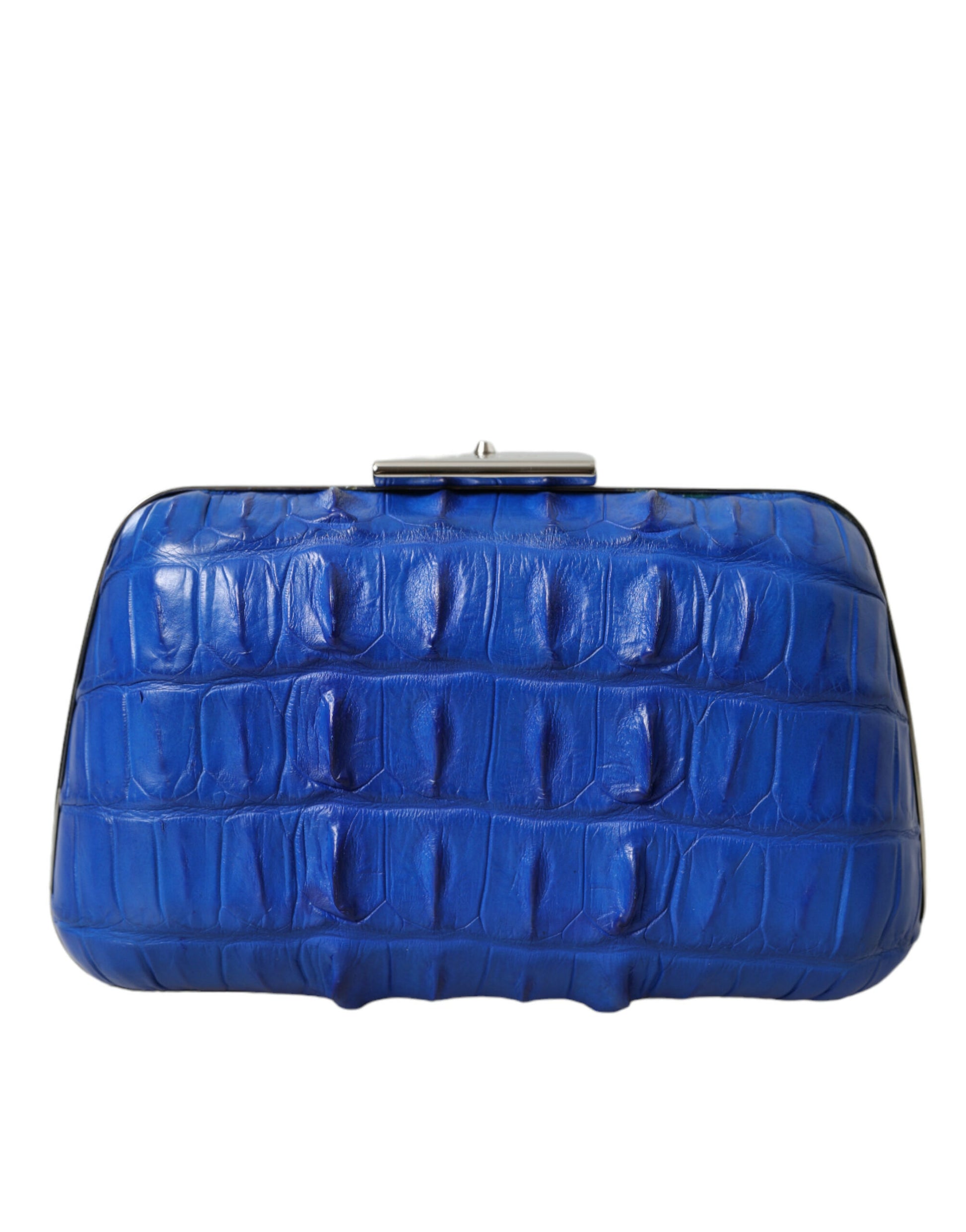 Balenciaga Blue Exotic Skin Leather Shoulder Crossbody Box Clutch Bag Balenciaga