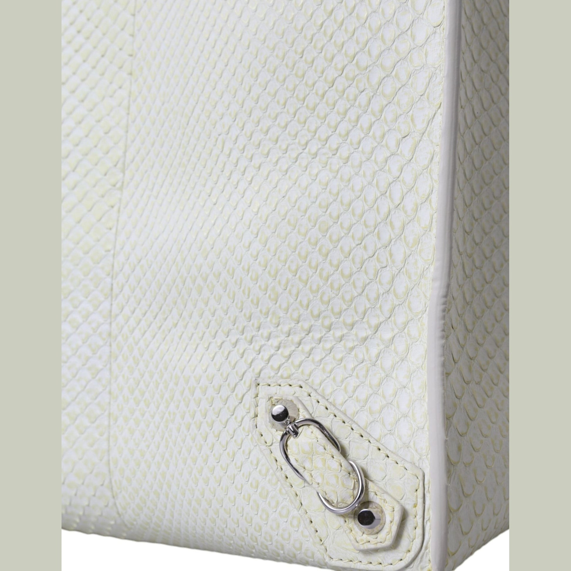 Balenciaga White Yellow Exotic Skin Leather Shopping Tote PAPIER Bag Balenciaga
