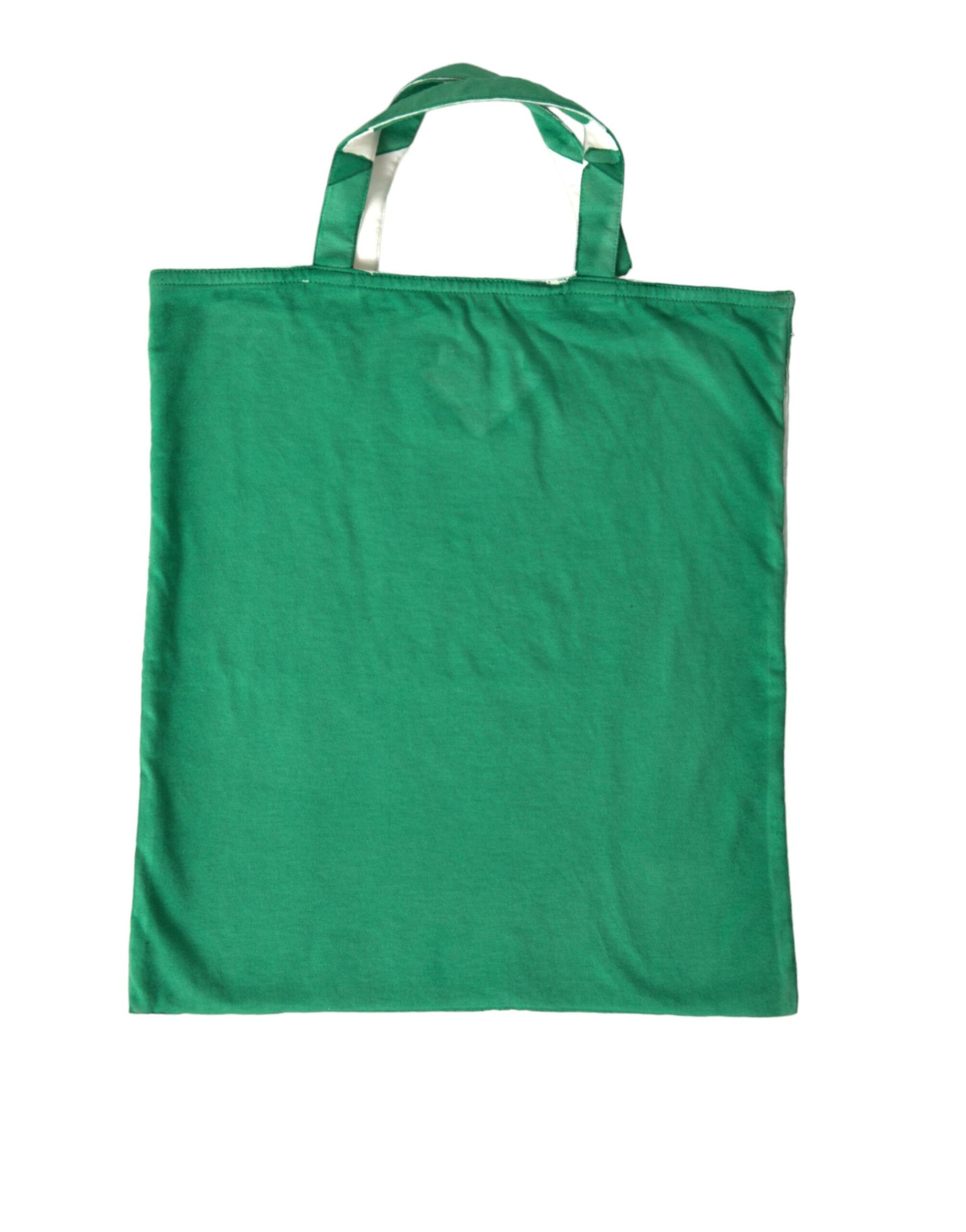 Prada Green Jersey Fabric Logo Shoulder Shopping Tote Shopping Bag Prada