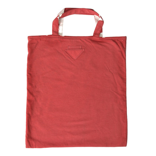 Prada Red Jersey Fabric Logo Shoulder Shopping Tote Bag Prada