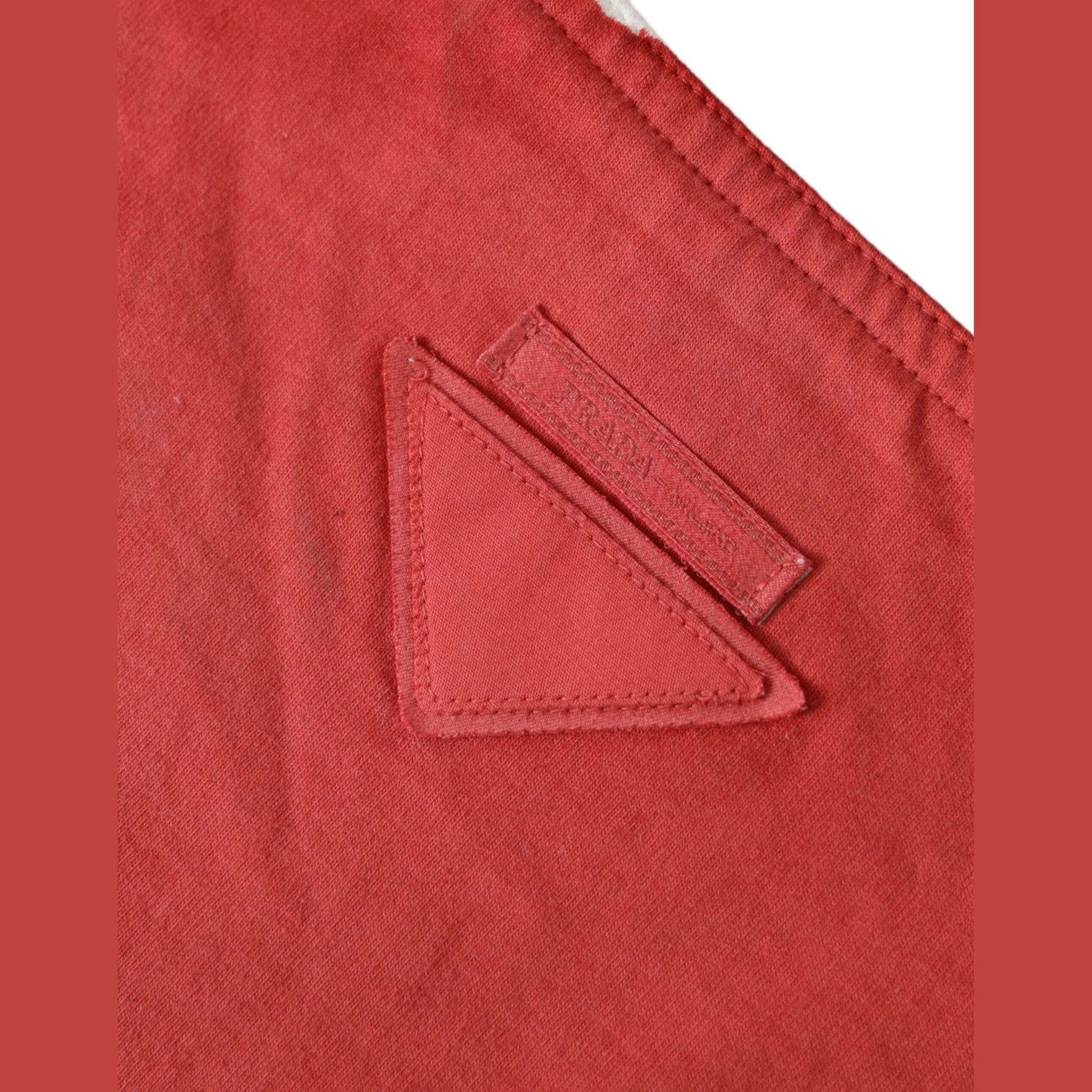 Prada Red Jersey Fabric Logo Shoulder Shopping Tote Bag Prada
