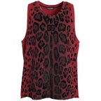 Dolce & Gabbana Red Leopard Print Sleeveless Tank T-shirt