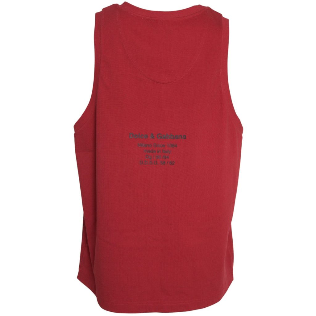 Dolce & Gabbana Red Leopard Print Sleeveless Tank T-shirt