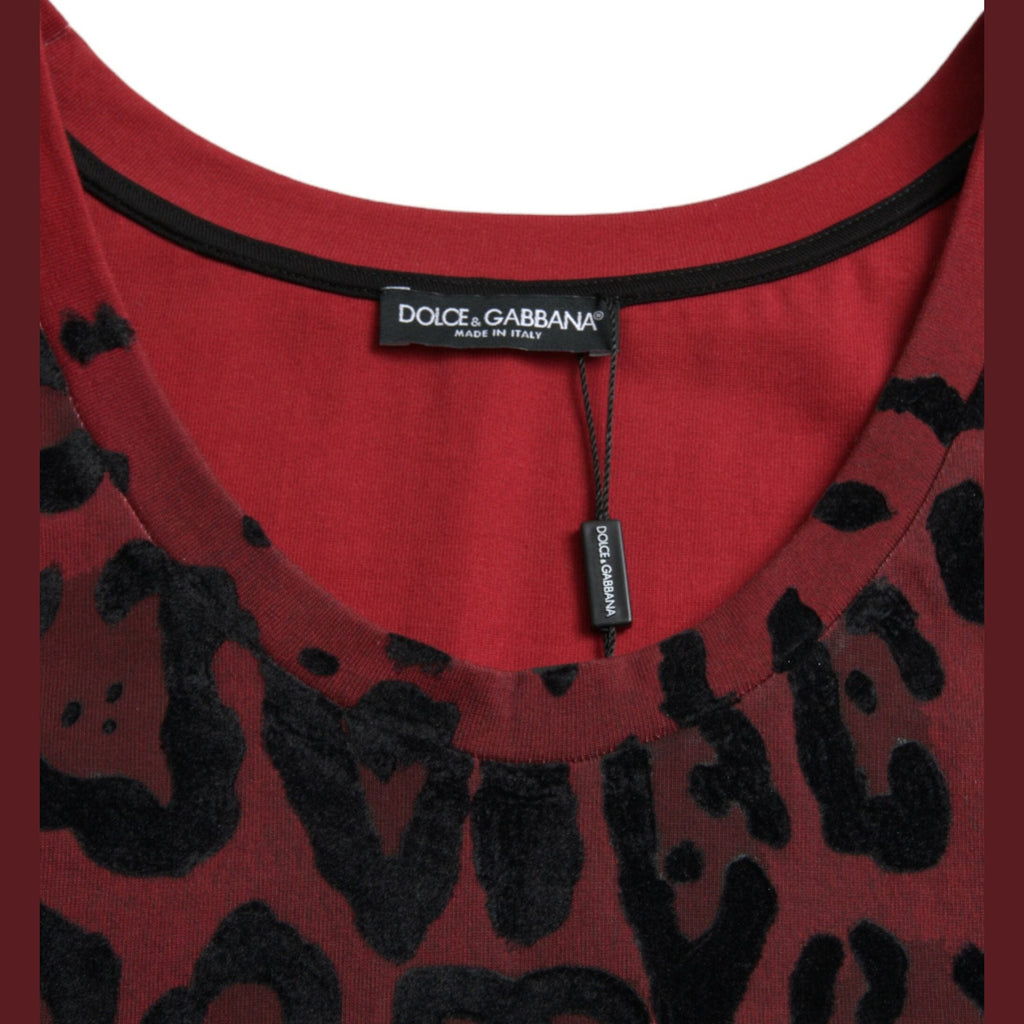 Dolce & Gabbana Red Leopard Print Sleeveless Tank T-shirt