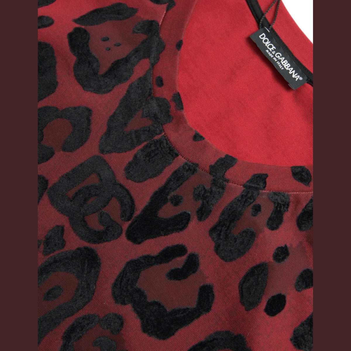 Dolce & Gabbana Red Leopard Print Sleeveless Tank T-shirt