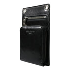 Dolce & Gabbana Wallet Black Horse Leather Zip Logo Cross Body Phone Slot