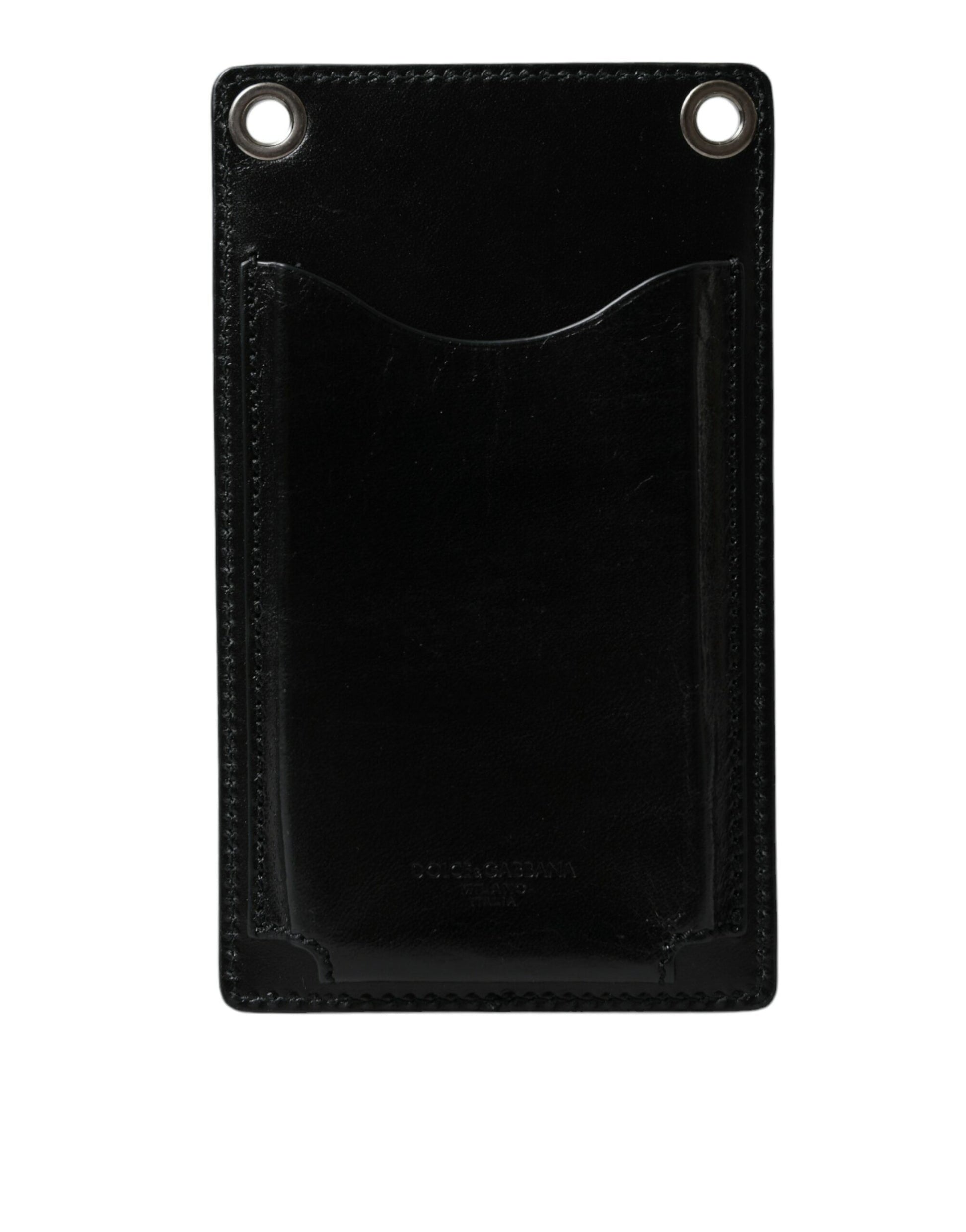 Dolce & Gabbana Wallet Black Horse Leather Zip Logo Cross Body Phone Slot Dolce & Gabbana