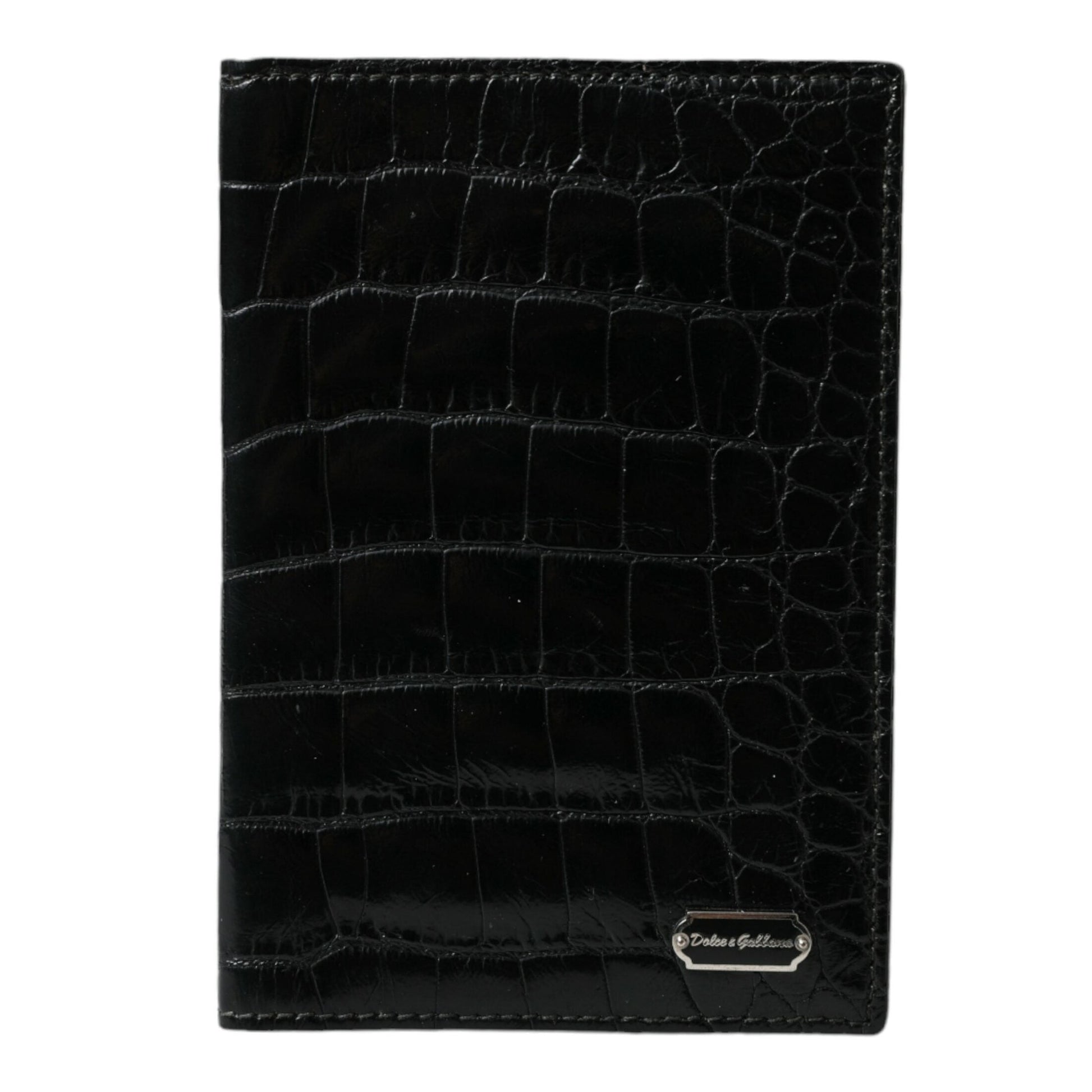 Dolce & Gabbana Black Exotic Skin Leather Long Bifold Passport Holder Dolce & Gabbana