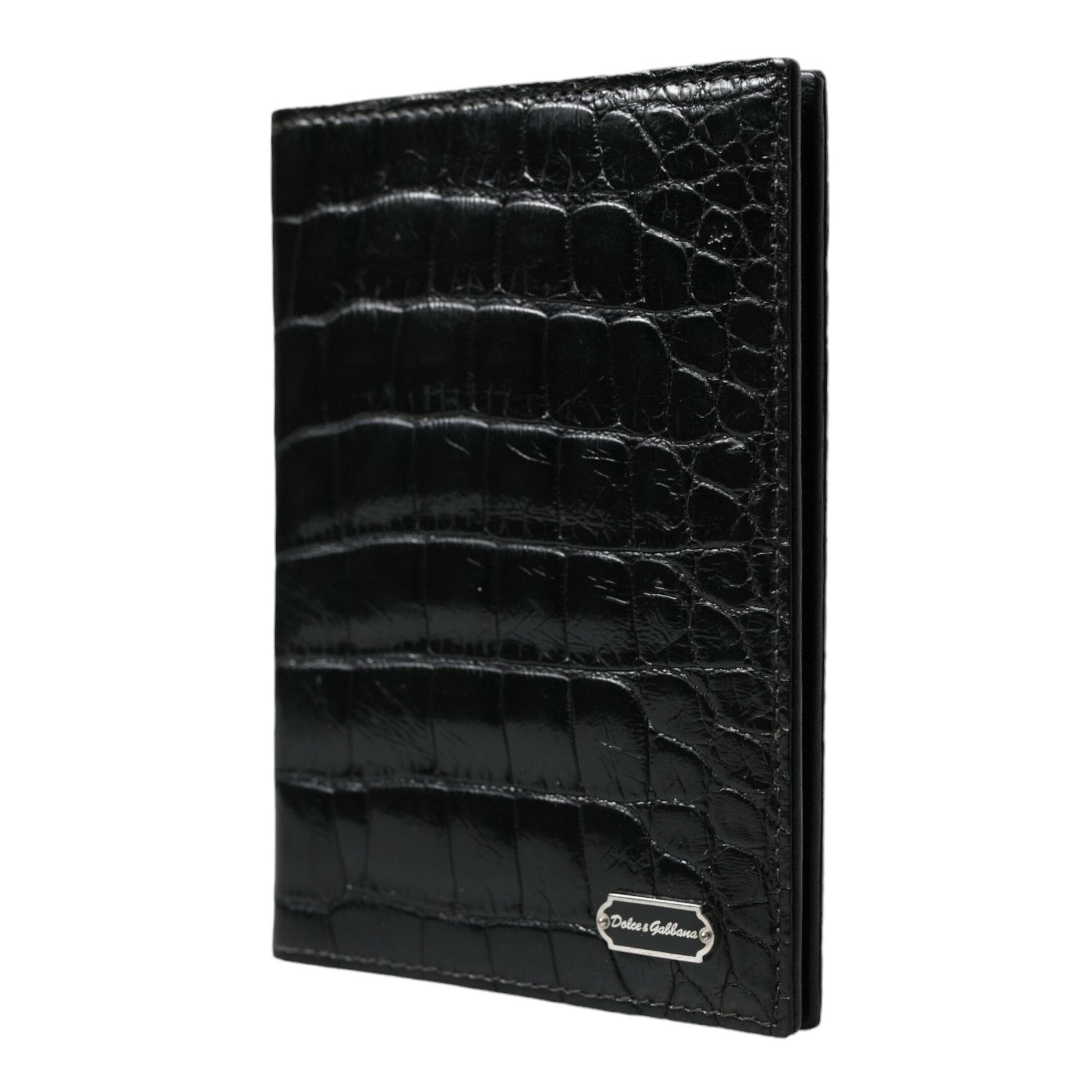 Dolce & Gabbana Black Exotic Skin Leather Long Bifold Passport Holder Dolce & Gabbana