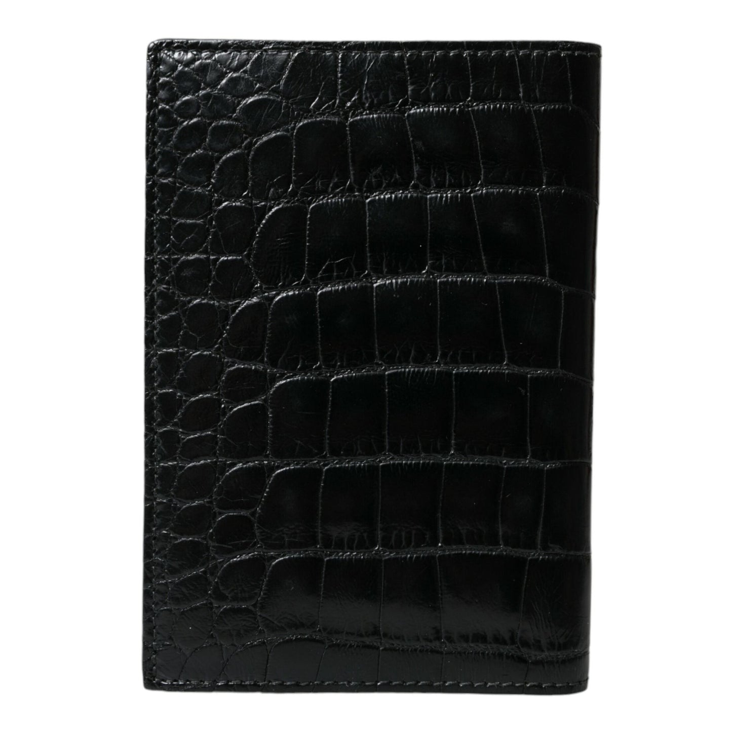 Dolce & Gabbana Black Exotic Skin Leather Long Bifold Passport Holder Dolce & Gabbana