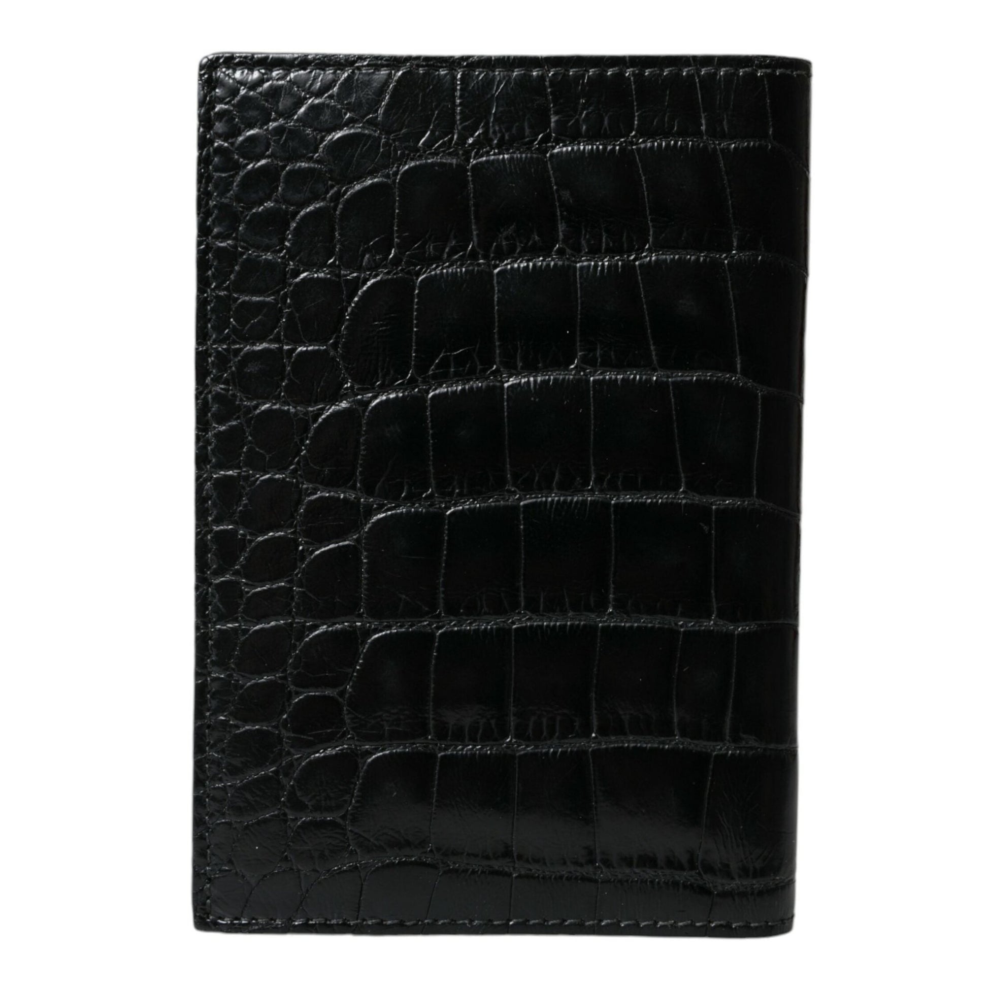 Dolce & Gabbana Black Exotic Skin Leather Long Bifold Passport Holder Dolce & Gabbana