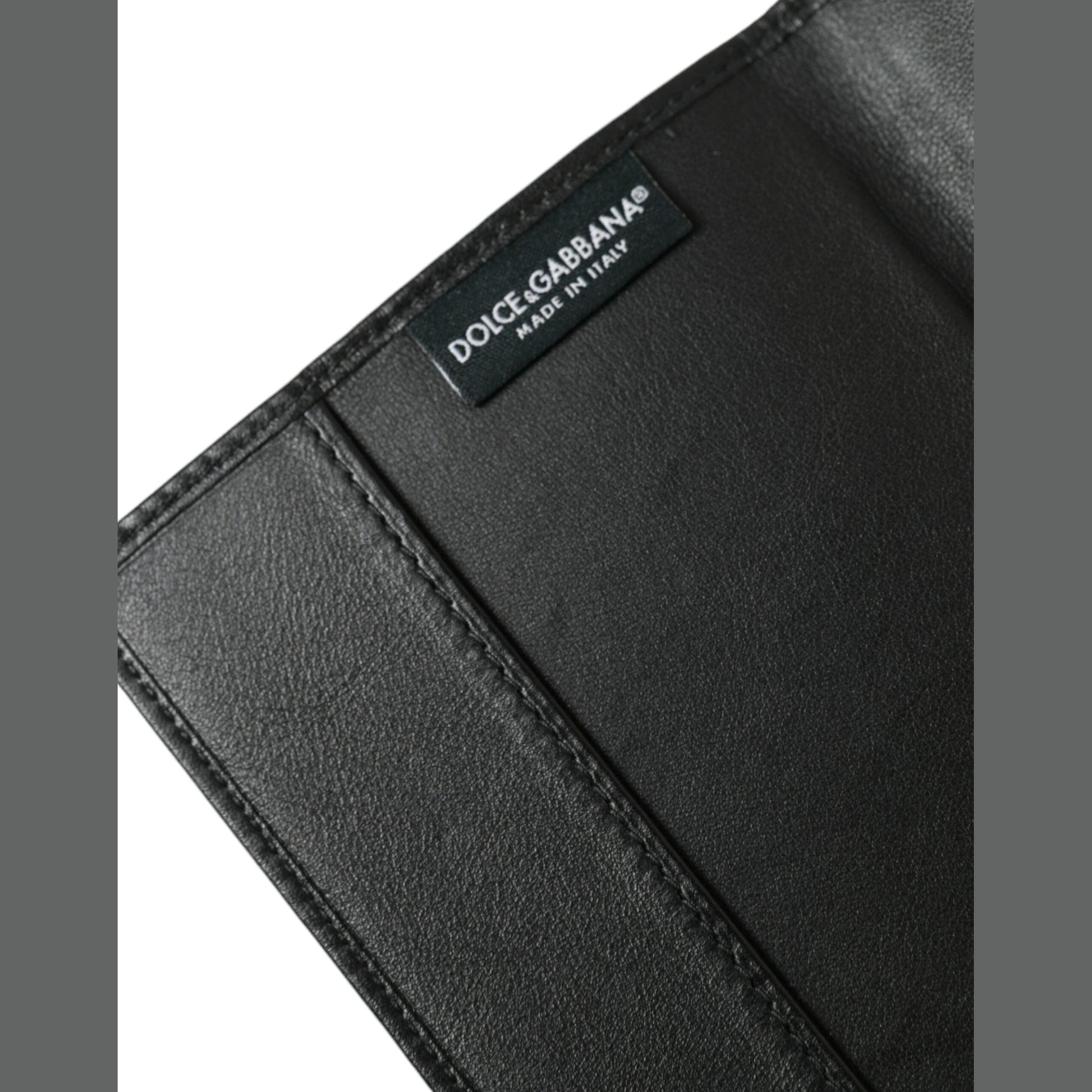 Dolce & Gabbana Black Exotic Skin Leather Long Bifold Passport Holder Dolce & Gabbana