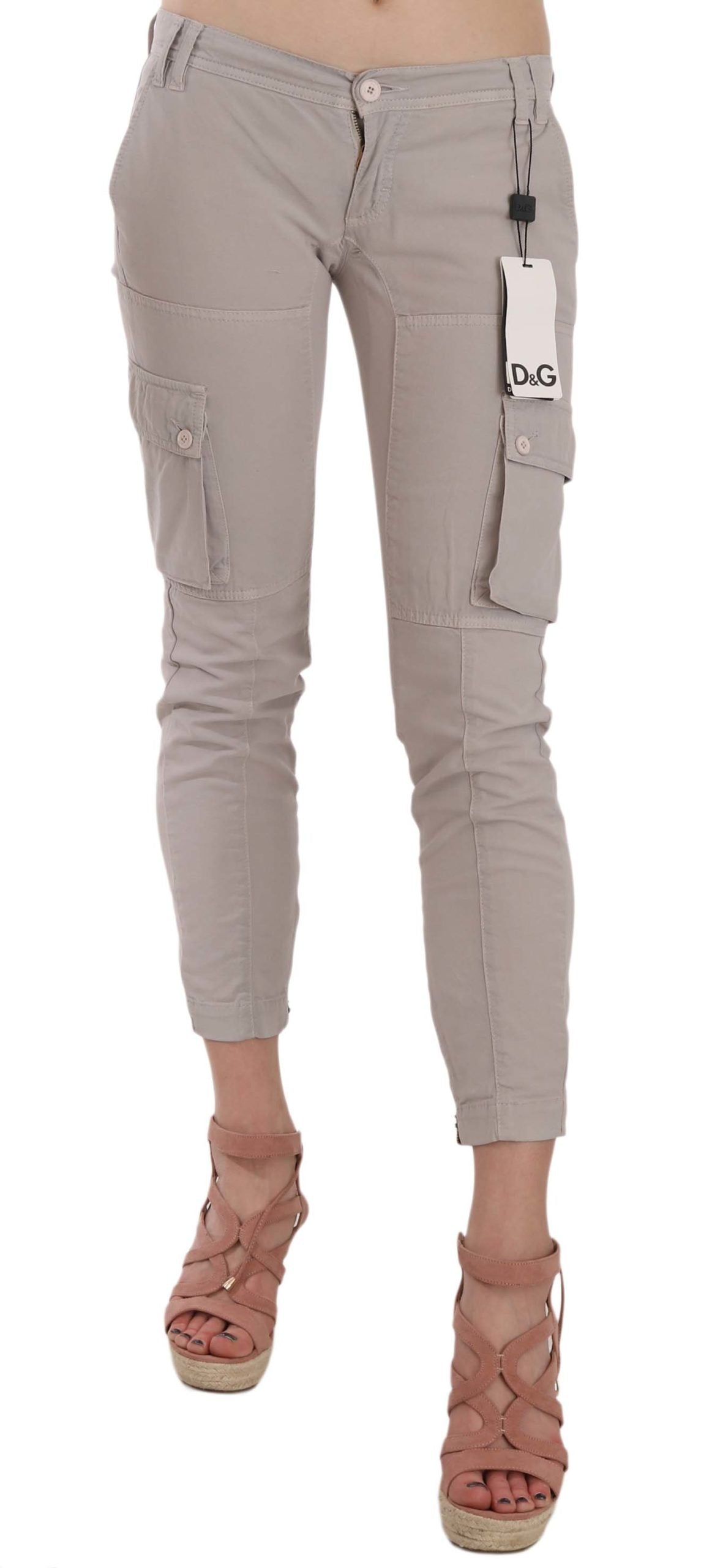 Dolce & Gabbana Casual Fitted Khaki Trousers Pants Dolce & Gabbana