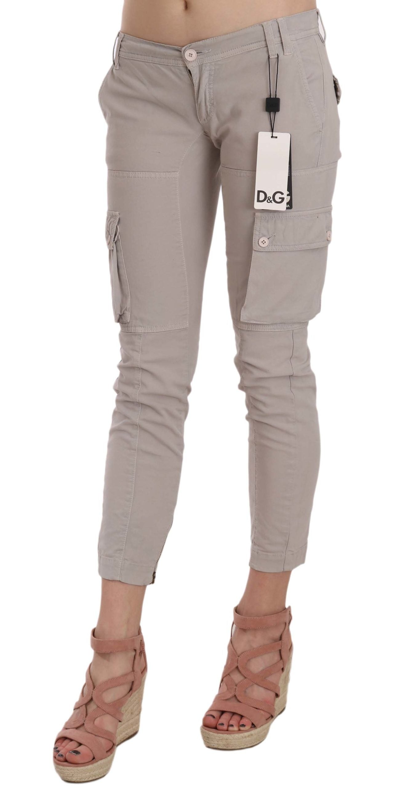 Dolce & Gabbana Casual Fitted Khaki Trousers Pants Dolce & Gabbana