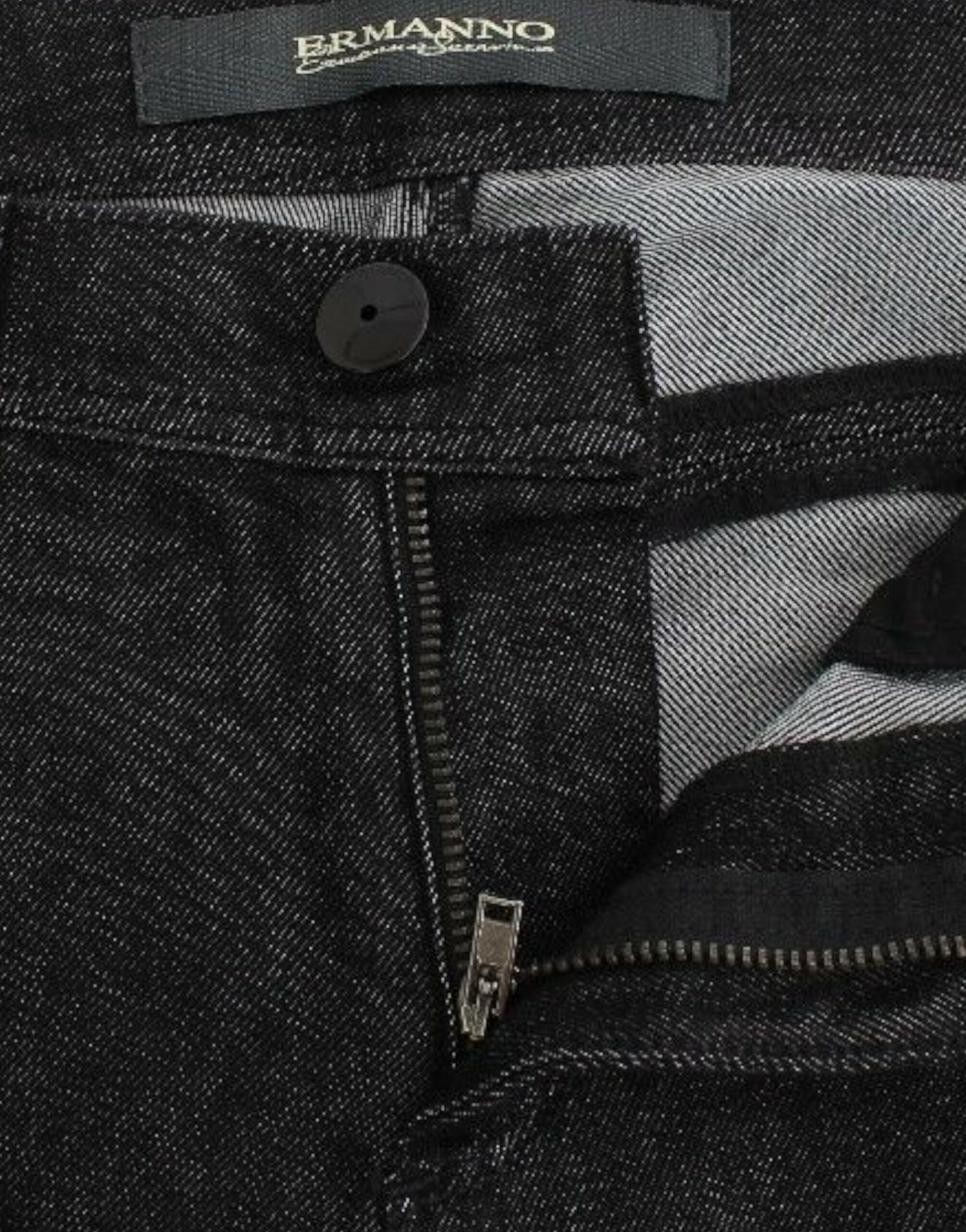Ermanno Scervino Black Slim Jeans Denim Pants Skinny Leg Stretch Ermanno Scervino