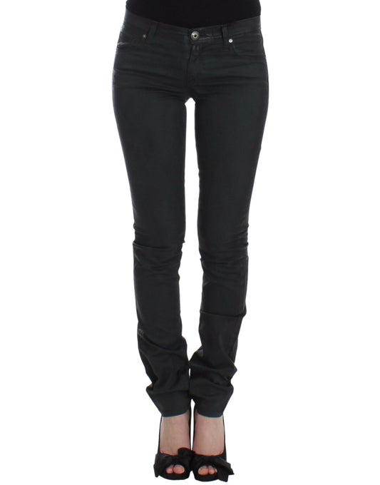 Ermanno Scervino Green Slim Jeans Denim Pants Straight Leg Stretch Ermanno Scervino
