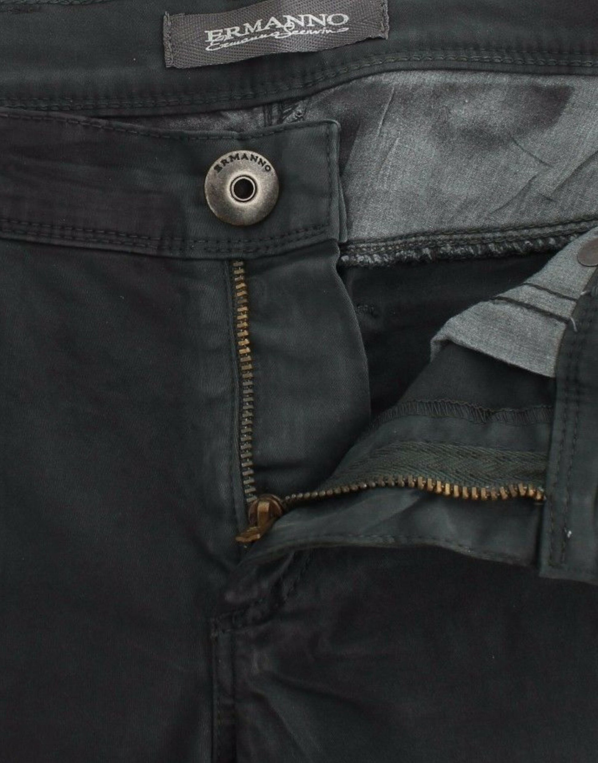Ermanno Scervino Green Slim Jeans Denim Pants Straight Leg Stretch Ermanno Scervino