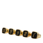 Dolce & Gabbana Gold Brass ROYAL Enamel Set of 5 Ring