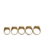 Dolce & Gabbana Gold Brass ROYAL Enamel Set of 5 Ring