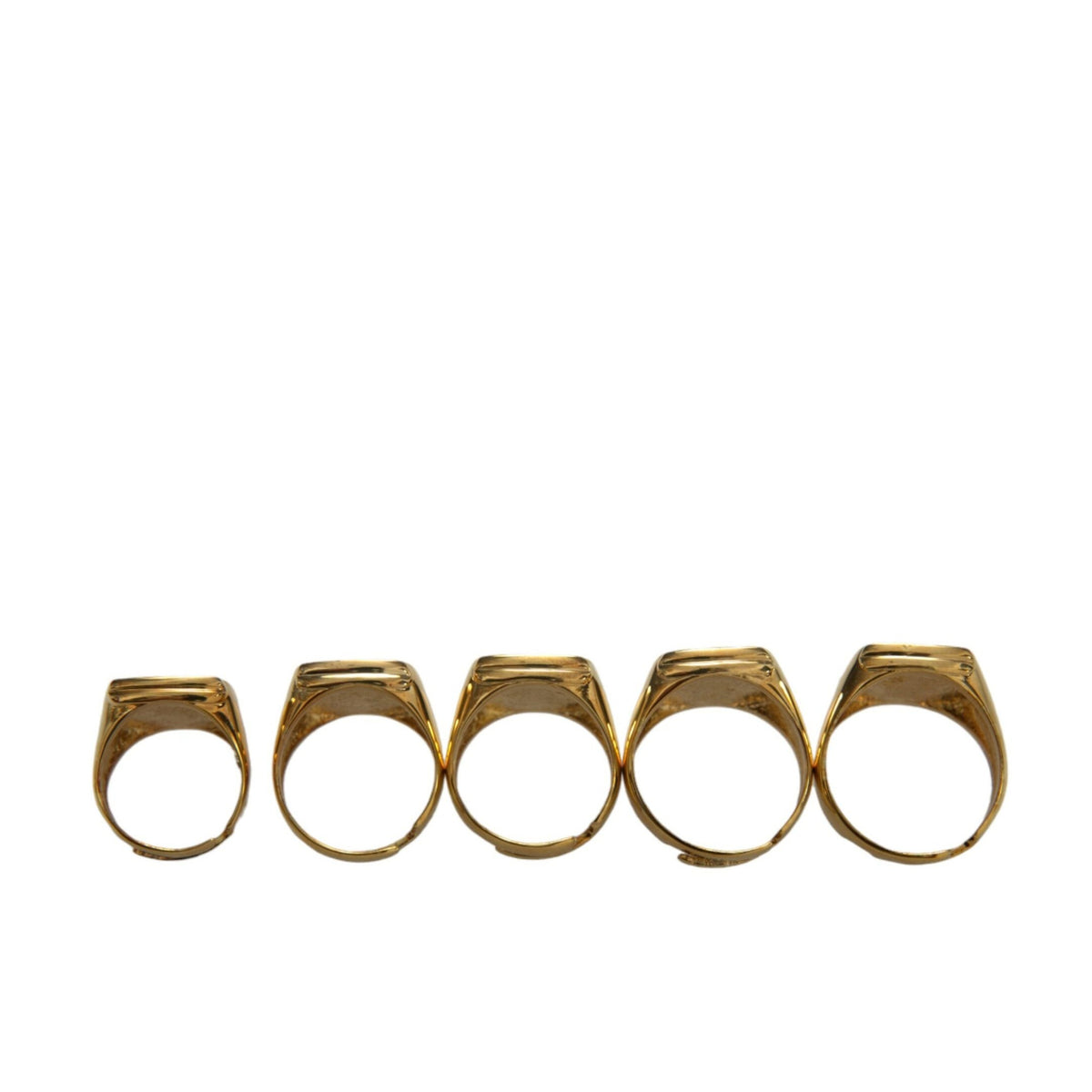 Dolce & Gabbana Gold Brass ROYAL Enamel Set of 5 Ring