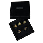Dolce & Gabbana Gold Brass ROYAL Enamel Set of 5 Ring