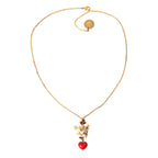 Dolce & Gabbana Gold Brass Chain Dog Heart Pendant Charm Necklace