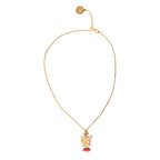 Dolce & Gabbana Gold Brass Chain Dog Heart Pendant Charm Necklace